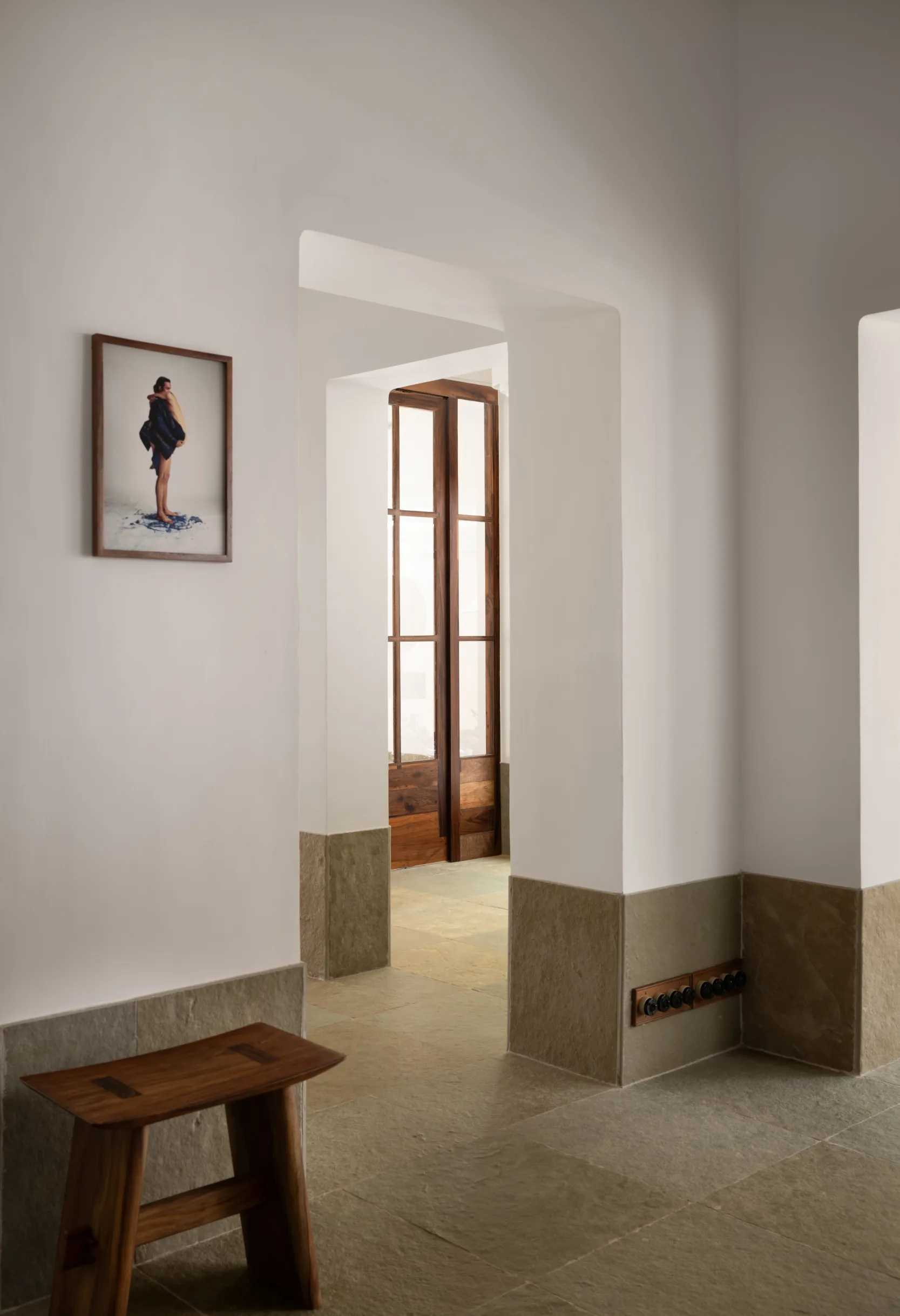 Handmade ceramic and timber details inside Naushad Ali flagship store