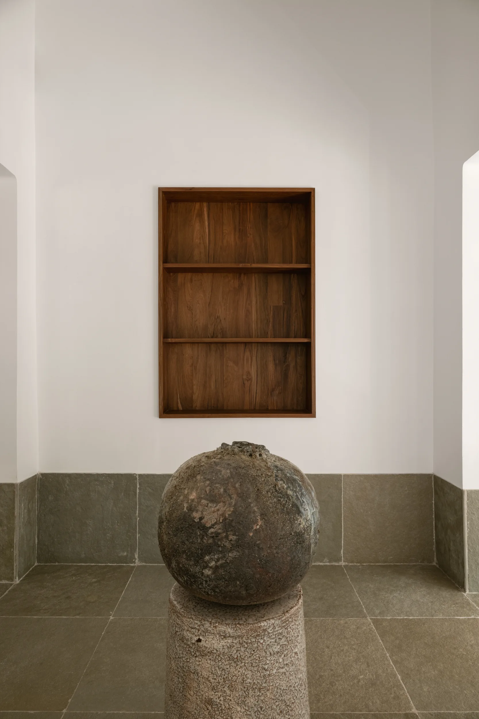 Handmade ceramic and timber details inside Naushad Ali flagship store