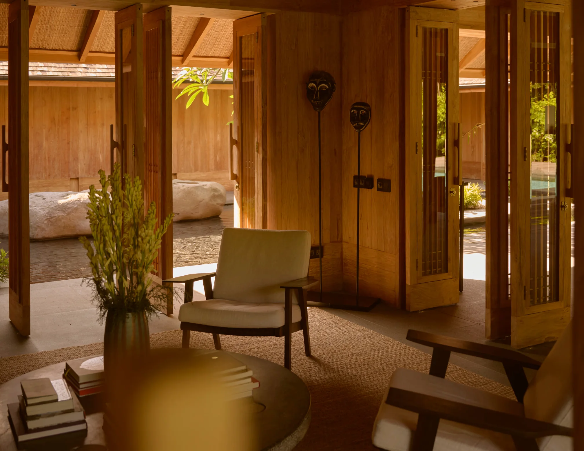 Collected Indonesian art and bespoke furniture inside Rumah Rubah