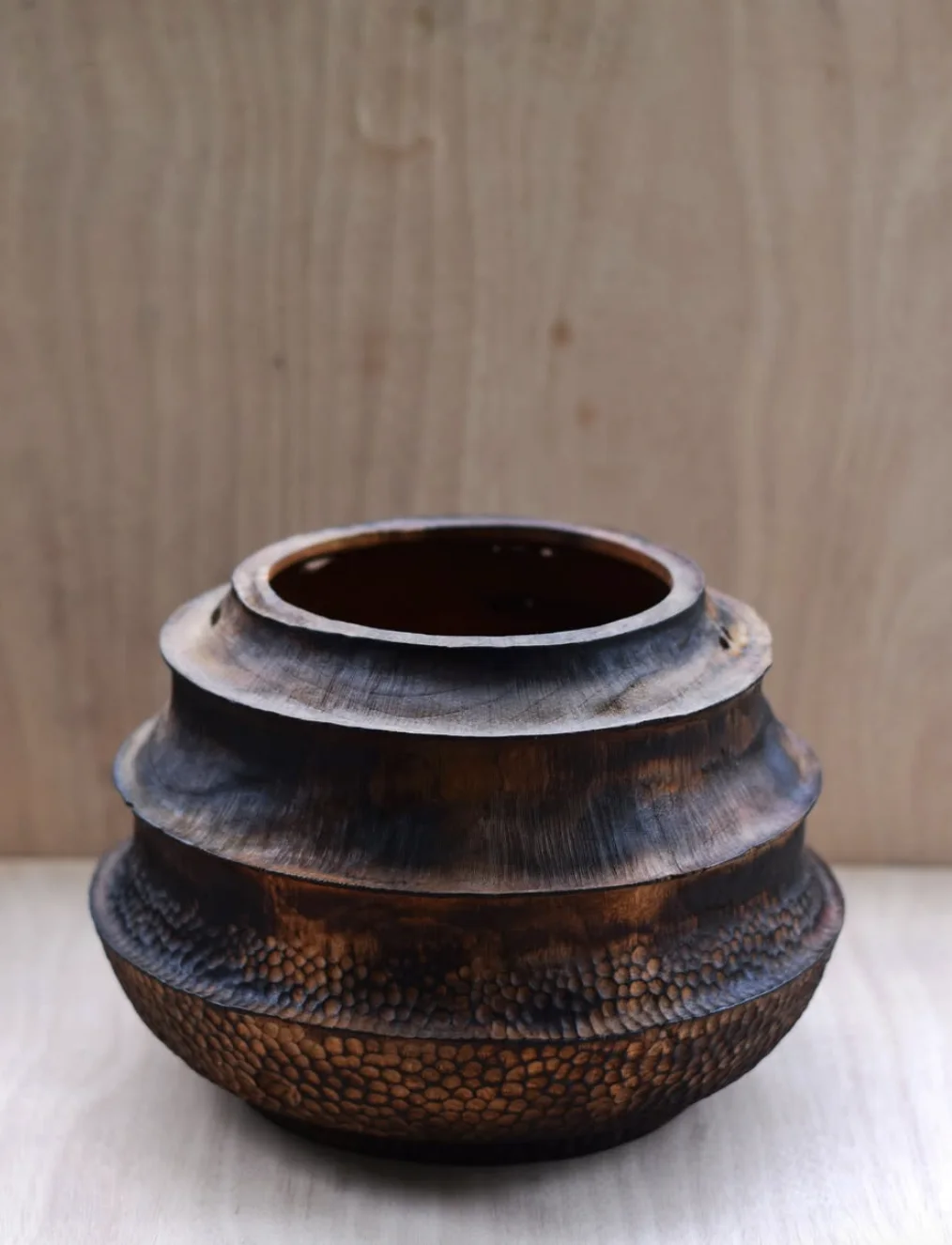 Turned and charred wood by Reha Salvi