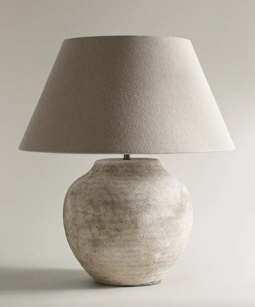Zara Home large aged ceramic table lamp product screenshot